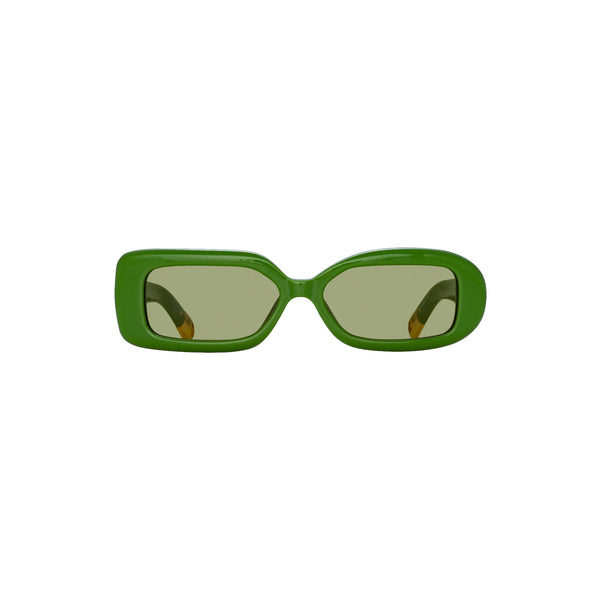 x Linda Farrow Rond Rectangular Sunglasses (Jade Green/ Yellow Gold/ Khaki)