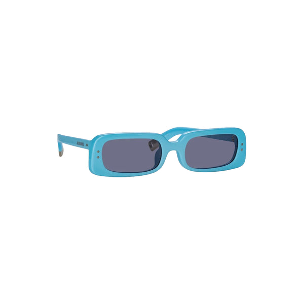 x Linda Farrow Azzurro Rectangular Sunglasses (Light Blue/ Silver/ Light Grey)