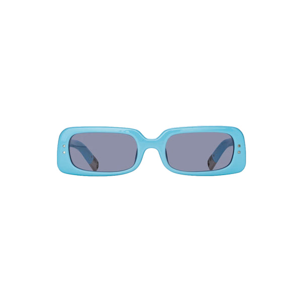 x Linda Farrow Azzurro Rectangular Sunglasses (Light Blue/ Silver/ Light Grey)