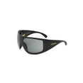 Oversized Aviator Shield Sunglasses (Black)