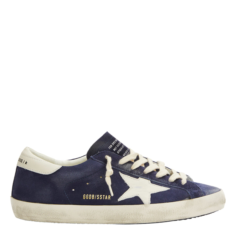 Men's Super Star Suede Upper Sneakers (Blue/White)