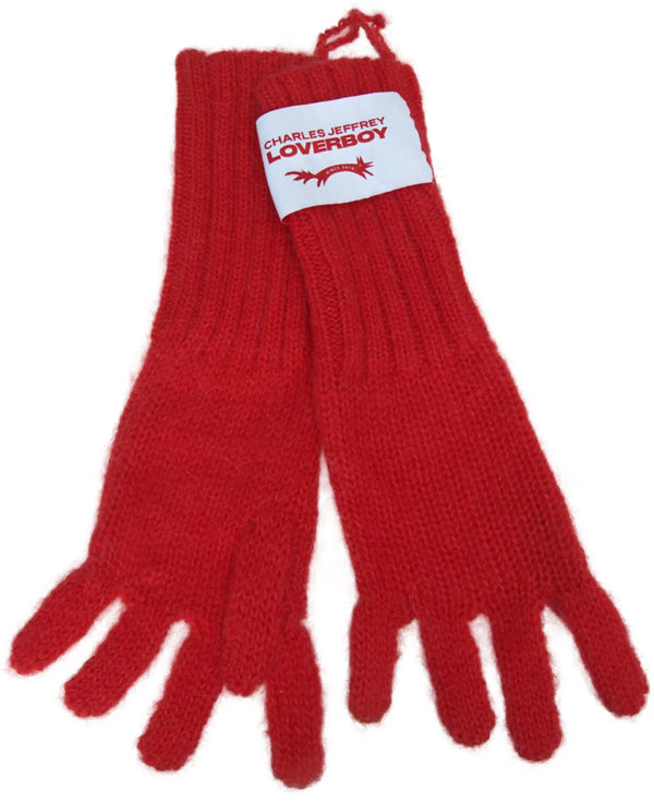 Mohair Gloves (Red)