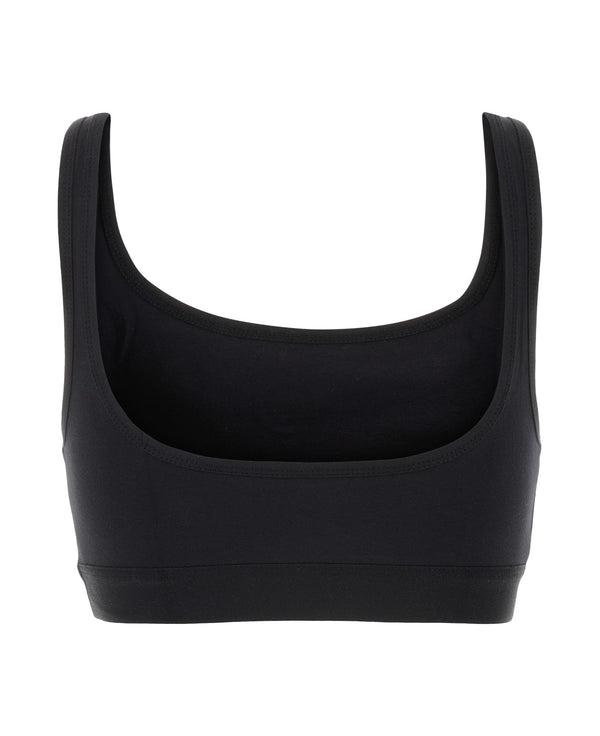 Moon Logo Stretched Jersey Sport Bra (Black)