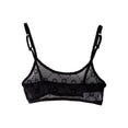 Moonogram Mesh Flock Bralette (Black)