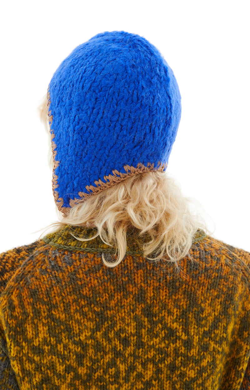 Hat With Ear Flaps (Deep Blue)