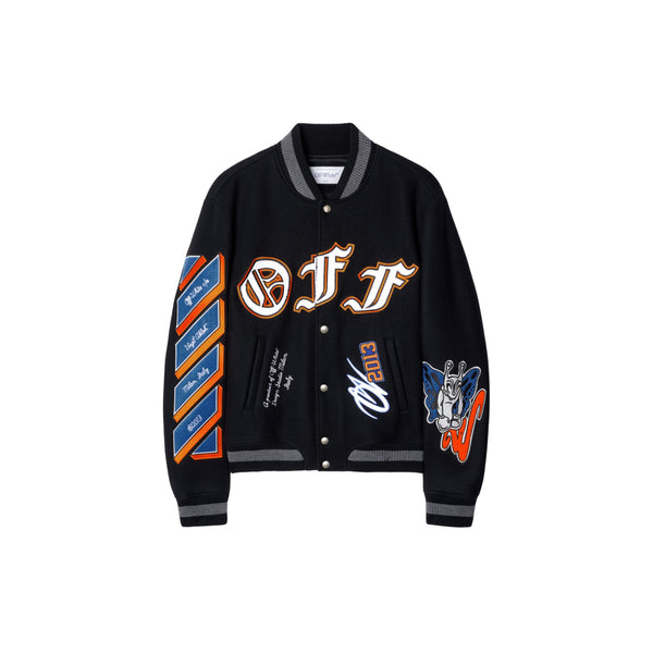 Gang Wool Varsity Bomber (Black/Multicolor)