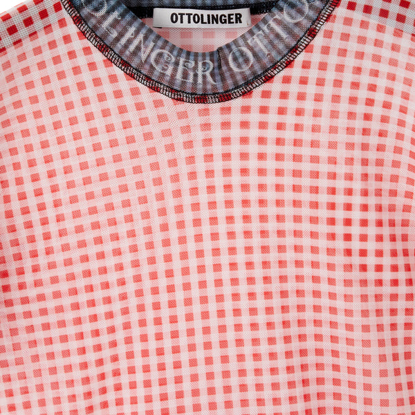 Mesh T-Shirt (Gingham Print)