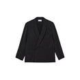 Soft Double Breasted Jacket In Dry Silk (Black)