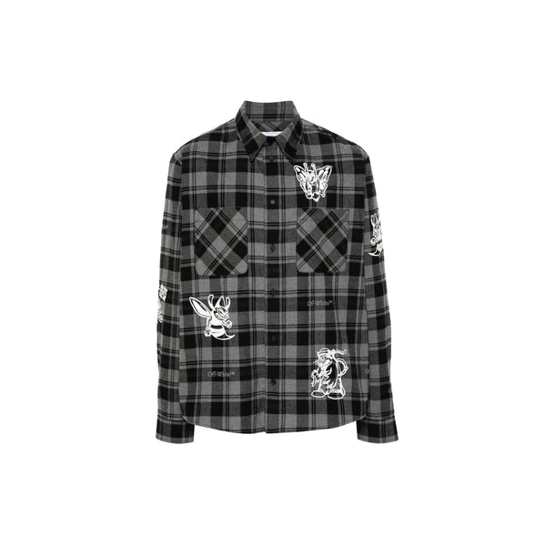 Character Check Flannel Shirt (Black/White)