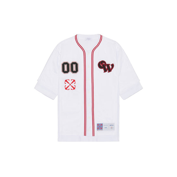 Gothic Logo Hybr Baseball Shirt (White/Red)