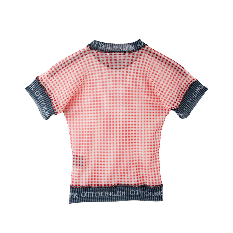 Mesh T-Shirt (Gingham Print)