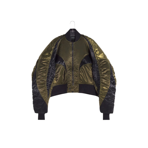 Satin Bomber Jacket (Military/Black)