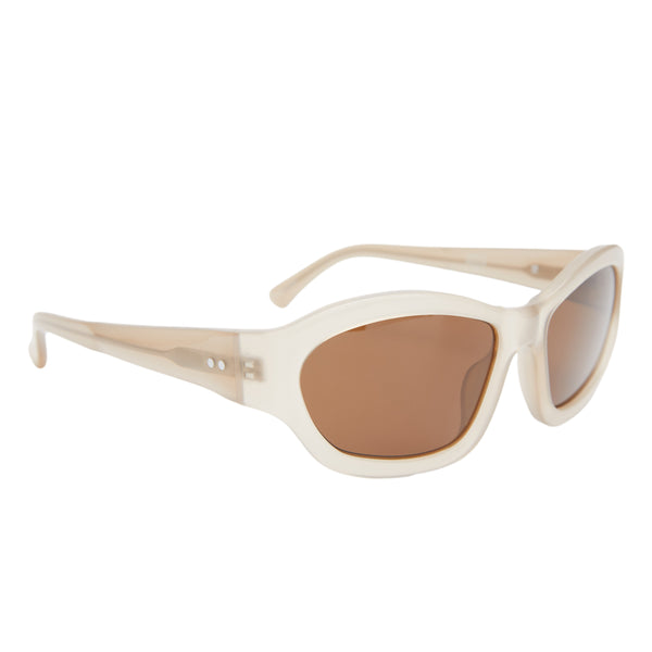 x Linda Farrow Rectangle Sunglasses (Sun Taupe/Silver/Brown)