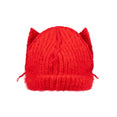 Mohair Chunky Ears Beanie (Red)