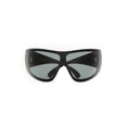 Oversized Aviator Shield Sunglasses (Black)