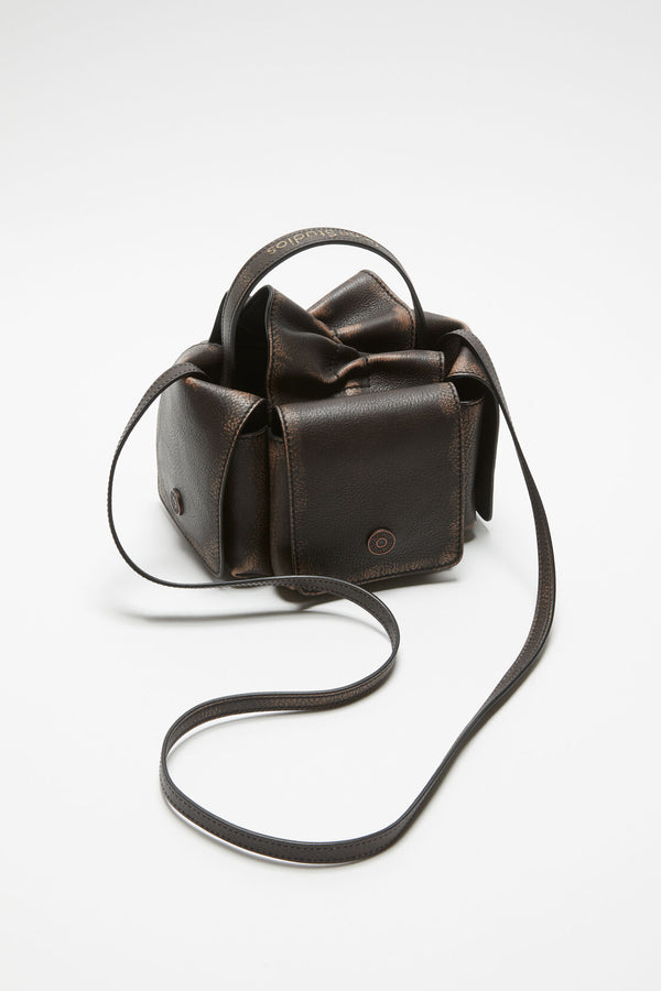 Multipocket Mini Bag (Dark  brown/beige)
