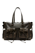 Women's Shoulder Bag (Dark Brown/Beige)