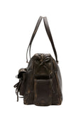 Women's Shoulder Bag (Dark Brown/Beige)