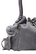 Multipocket Suede Bucket Bag (Cold Grey)