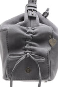 Multipocket Suede Bucket Bag (Cold Grey)