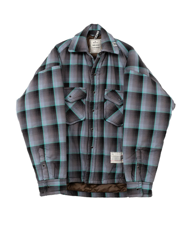 Check Puffer Shirt (Blue)