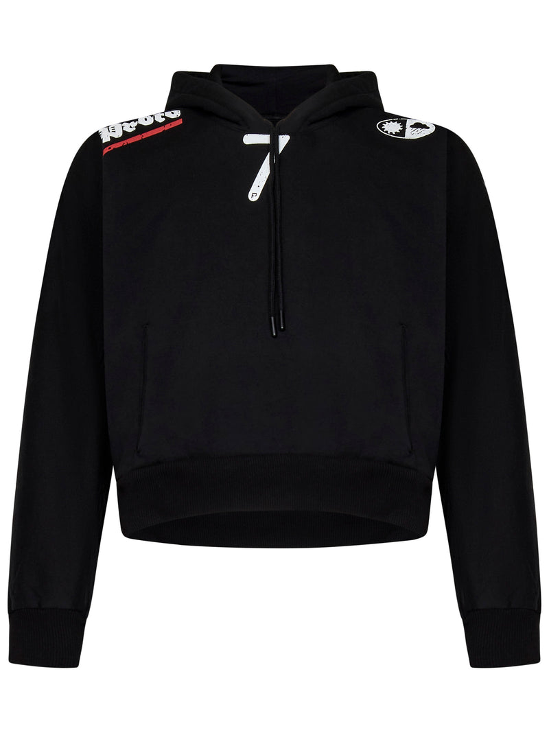 Moved Neckline Hoodie (Washed Black)