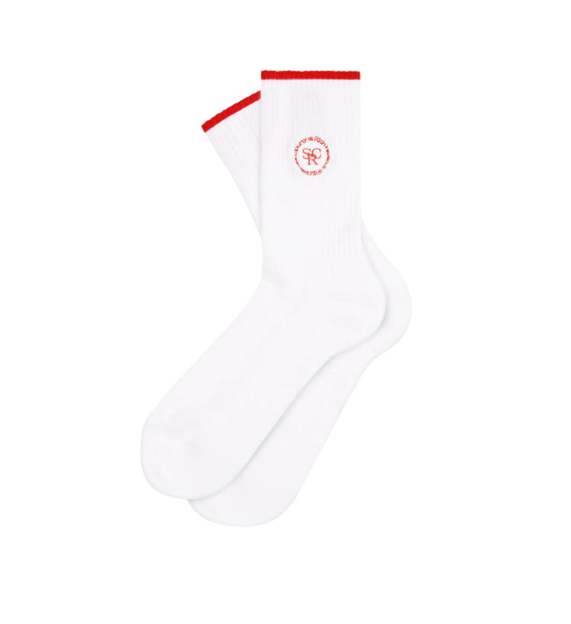 SRHWC Embroidered Socks (White/Bright Red)