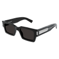 Squared Sharp Shape Sunglasses (Black/Crystal/Grey)