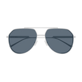Pilot Shape Sunglasses (Silver/Blue)