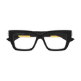Squared Shape Eyeglasses (Black/Transparent)