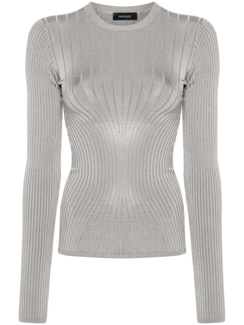 Sculpting Knit Top (Grey Melange)