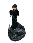 Large Hobo Bag with Cargo Pockets (Black)