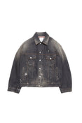 Denim Oversized Fit Jacket (Black)