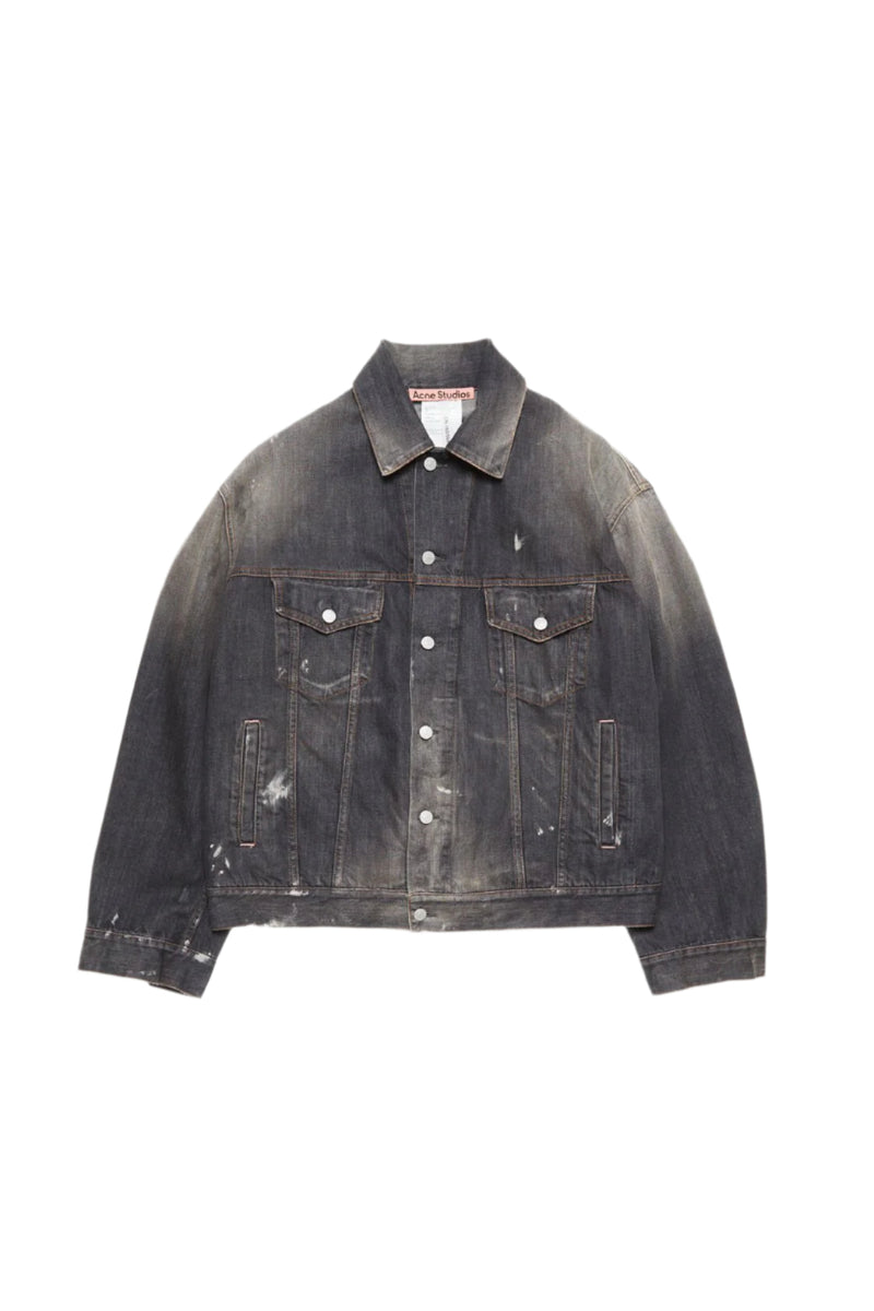 Denim Oversized Fit Jacket (Black)