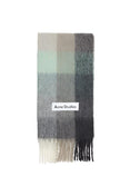 Mohair Checked Scarf (Green/Grey/Black)