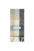 Mohair Checked Scarf (Blue/Beige/Black)