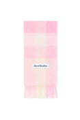 Mohair Checked Scarf (Candy Pink/White/Pale Pink)