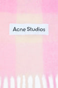 Mohair Checked Scarf (Candy Pink/White/Pale Pink)