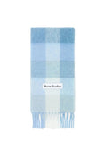 Mohair Checked Scarf (Light Blue/White/Powder Blue)