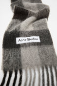 Mohair Checked Scarf (Dark Black/Grey/Dark Grey)