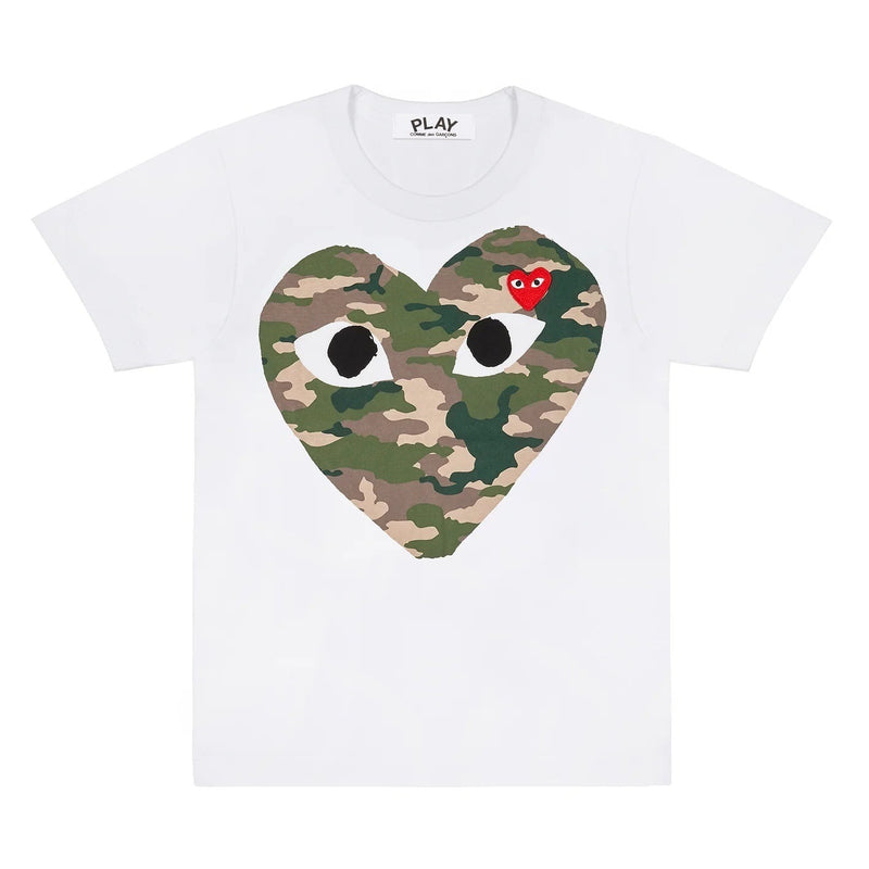 Play Women's Camouflage Heart T-shirt (White)
