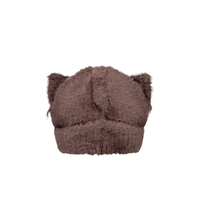 Fluffy Chunky Ears Beanie (Brown)