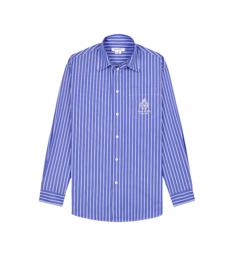 Crown Oversized Shirt (Blue/White Stripe)