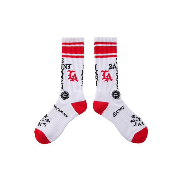 Saint Sinner Socks (White/Red)