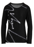 YY Pattern Long Sleeved T-shirt (Black)