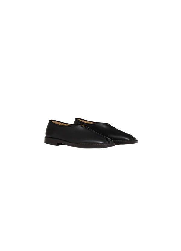 Women's Flat Piped Slippers (Black/Dark Chocolate)