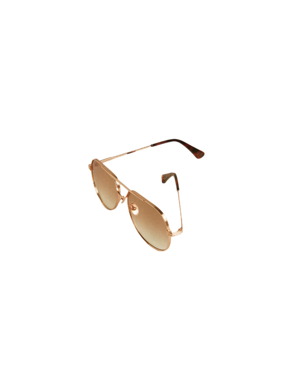 Aviator Style Sunglasses (Pink Gold/Honey)