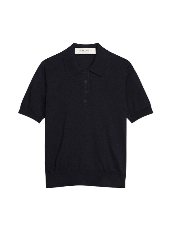 Women’s Wool Polo Shirt (Black)