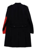 Needle Punched Flannel Red Military Jacket (Black/Red)