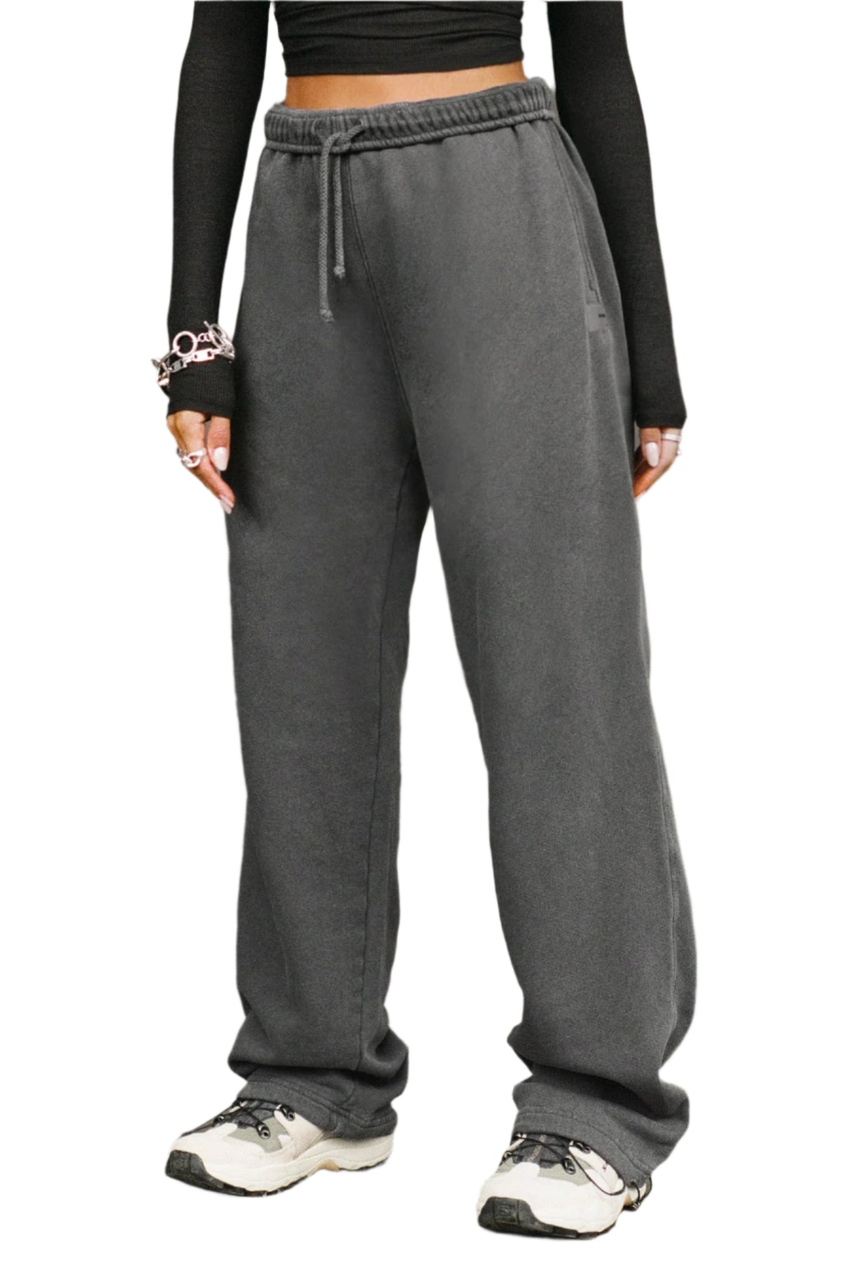 Oversized Straight Leg Jogger (Washed Black French Terry) – tons-shop